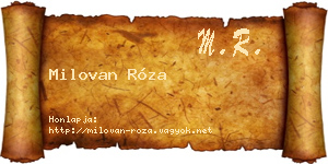 Milovan Róza névjegykártya
